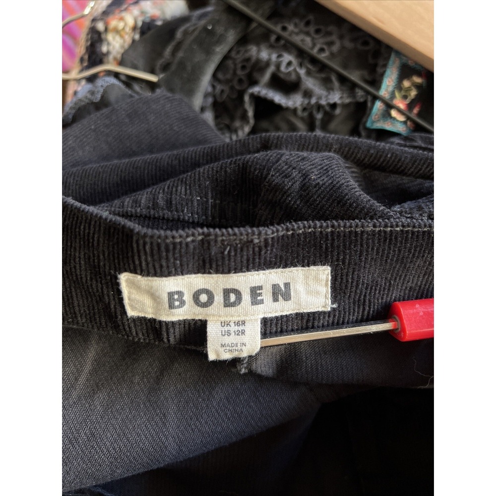 BODEN Womens 5 Pocket Cord Slim Jeans in Black Size 12 - Picture 6 of 6